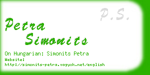 petra simonits business card